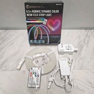 EcoSmart 6.5 ft. RGBWIC Color Changing Dimmable PlugIn LED Neon Flex Strip Light